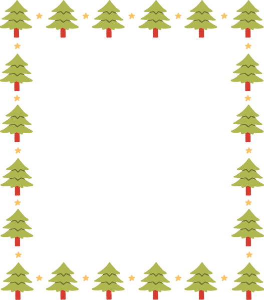 Bright Handdrawn Christmas Tree Frame